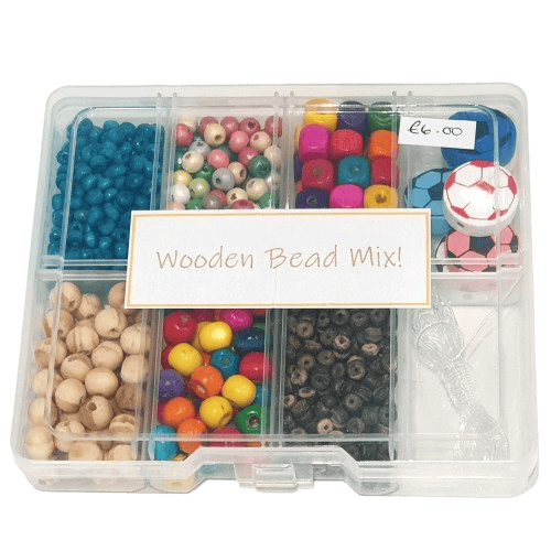 Children's Wooden Bead Selection - Footballs image 1