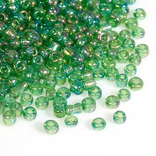 Green Glass Seed Beads image 0