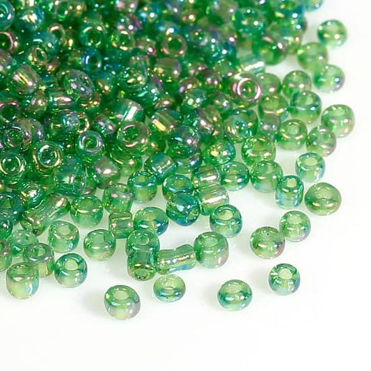 Green Glass Seed Beads image 0