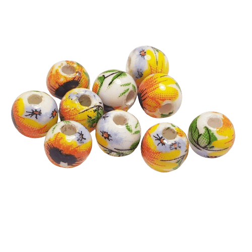 Ceramic Sunflower Beads image 0