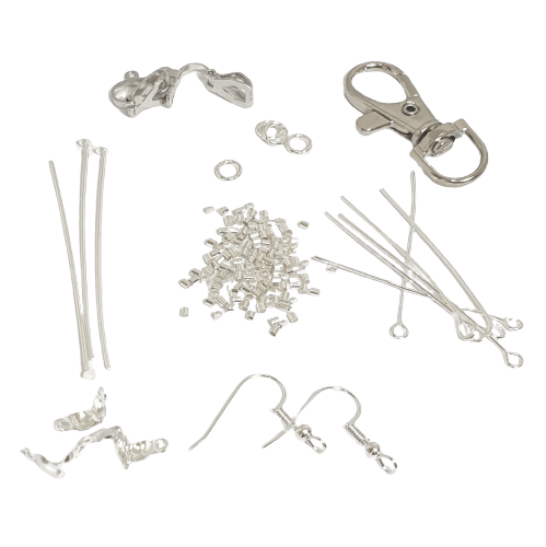 4mm silver tone crimp covers image 1