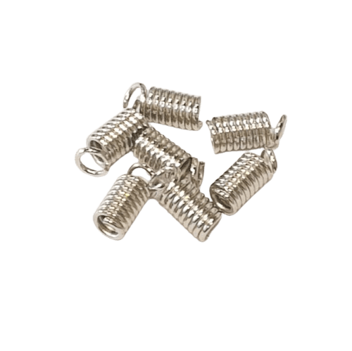 Silver tone end caps image 0