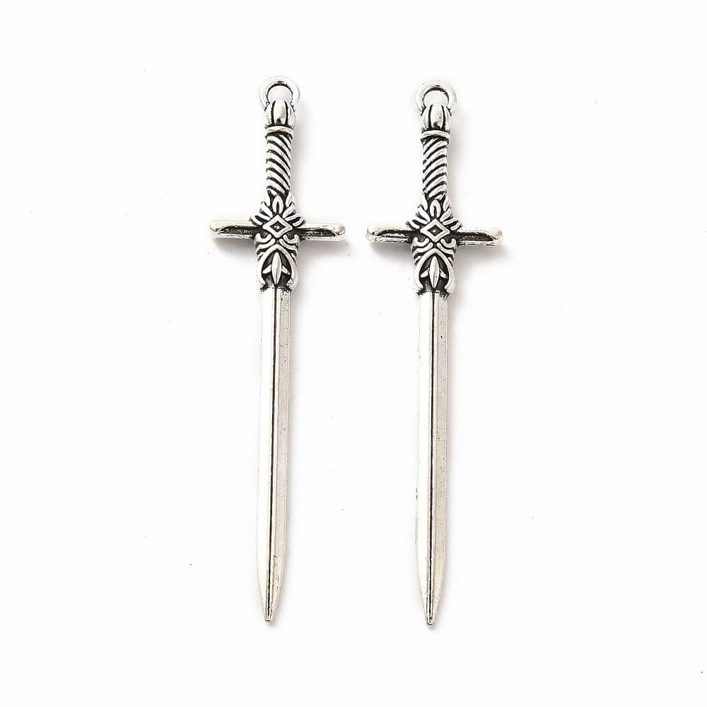 Antique Silver Sword Charm