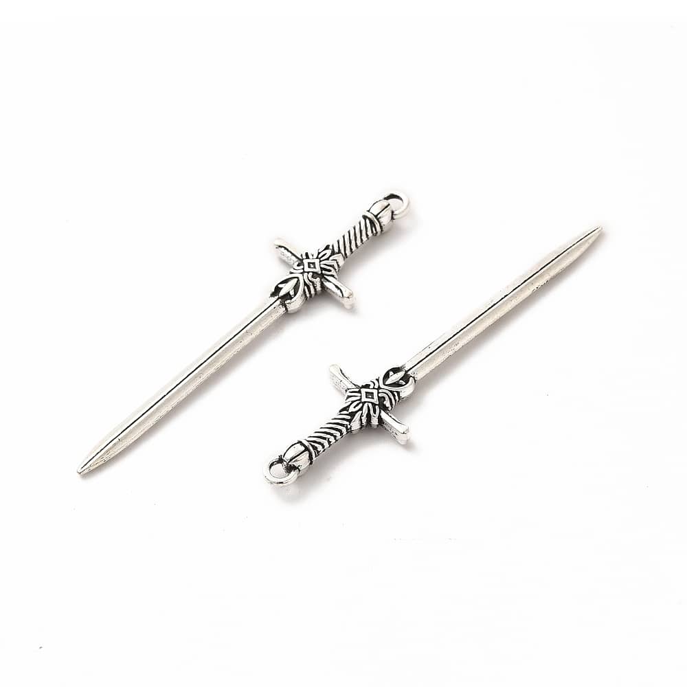 Antique Silver Sword Charm