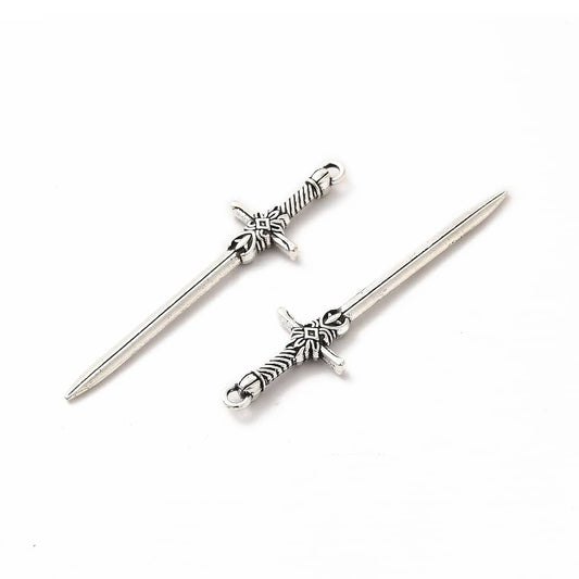 Antique Silver Sword Charm