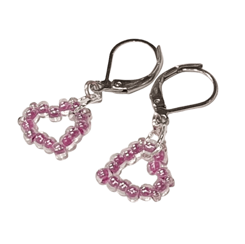 Make Your Own Seed Bead Heart Earrings image 4