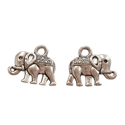Antique Silver Elephant Charm image 0