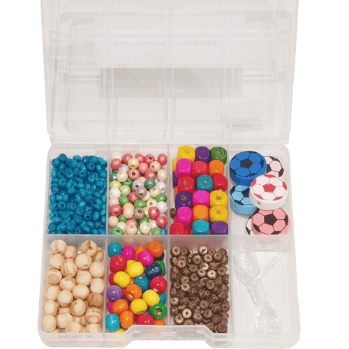 Children's Wooden Bead Selection - Footballs image 0