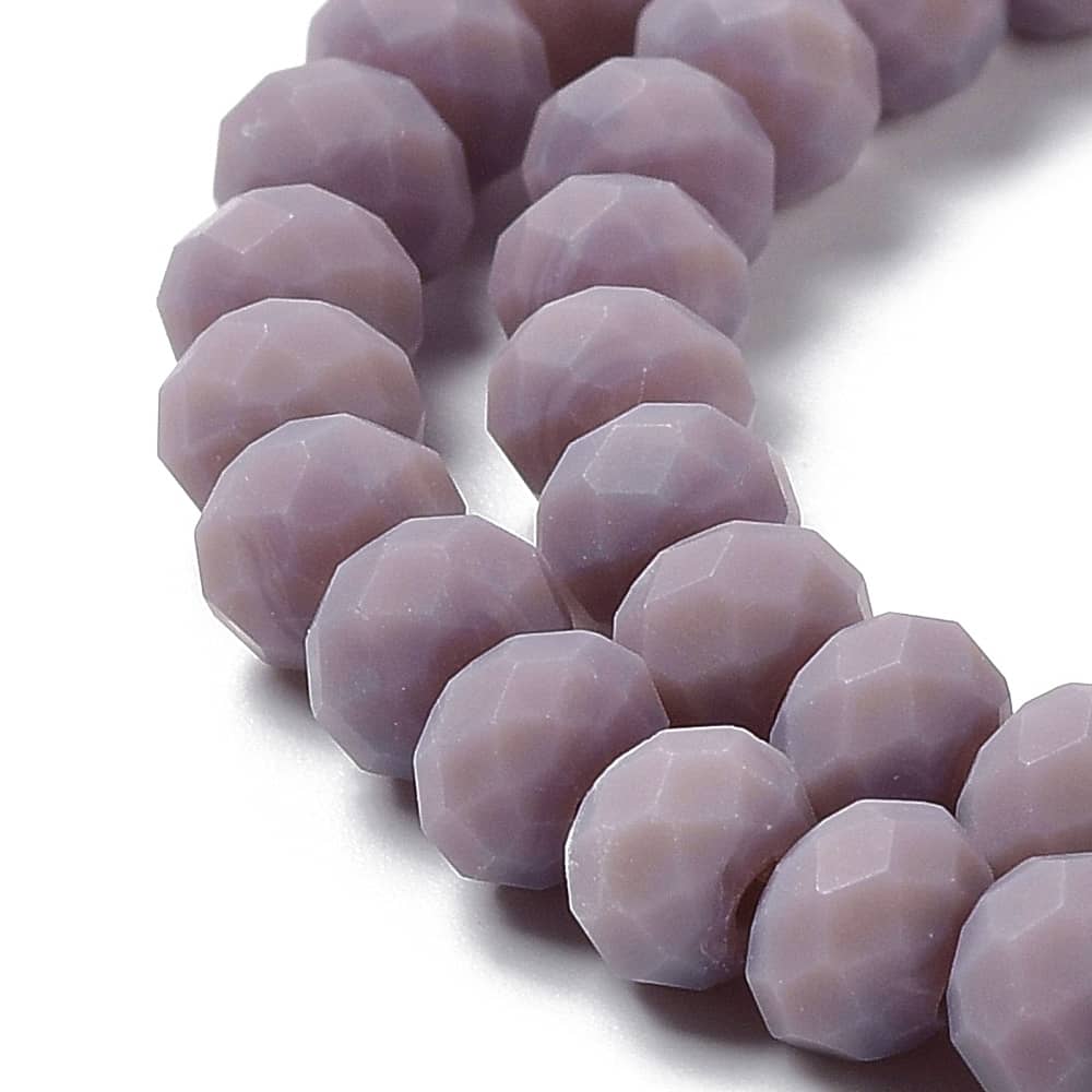 3mm Dusty Purple Opaque Rondelle Beads