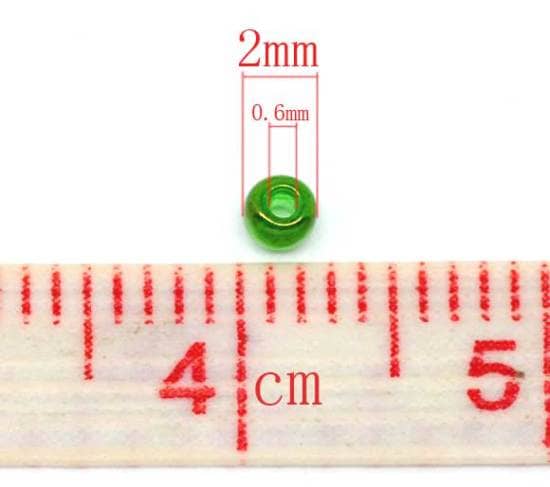Green Glass Seed Beads image 1