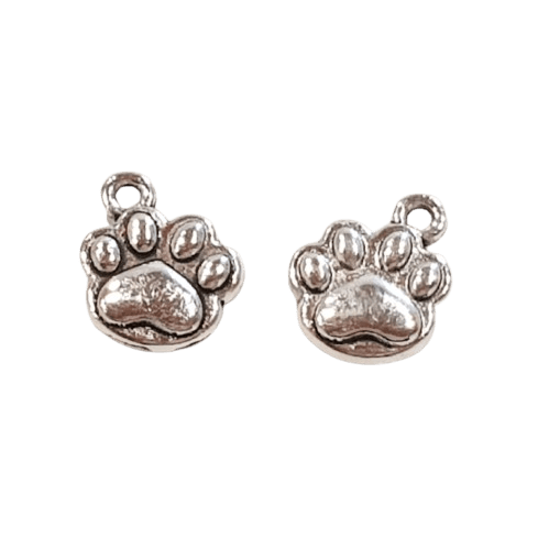 Silver Cat or Dog Paw Charm image 0