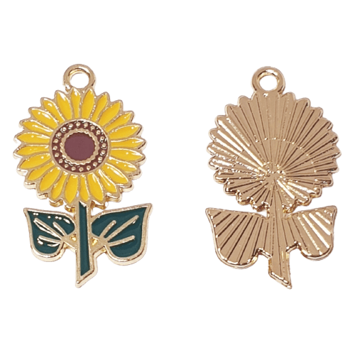 Enamel Sunflower Charm image 0