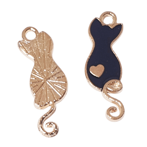 Enamel Black Cat Charm image 0