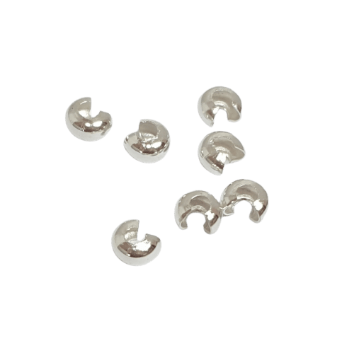 4mm silver tone crimp covers image 0