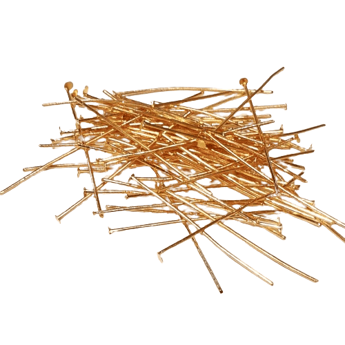 40mm Gold Plated Head Pins image 0