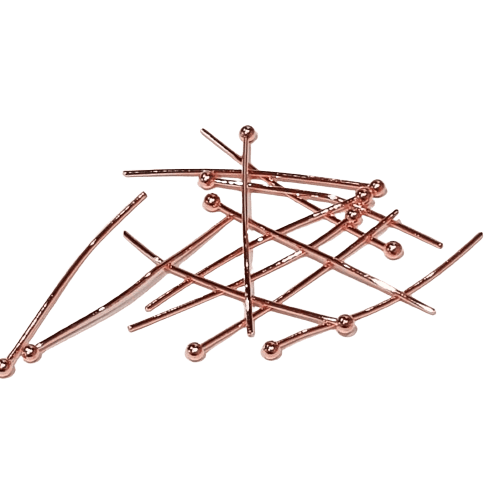 Rose Gold Plated Head Pins - 30mm image 0