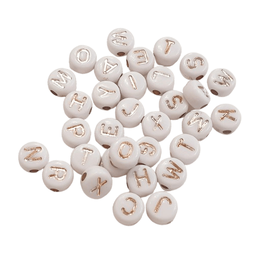 White Acrylic Letter Beads image 0