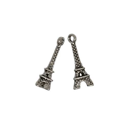 Antique silver tone Eiffel Tower charm image 0