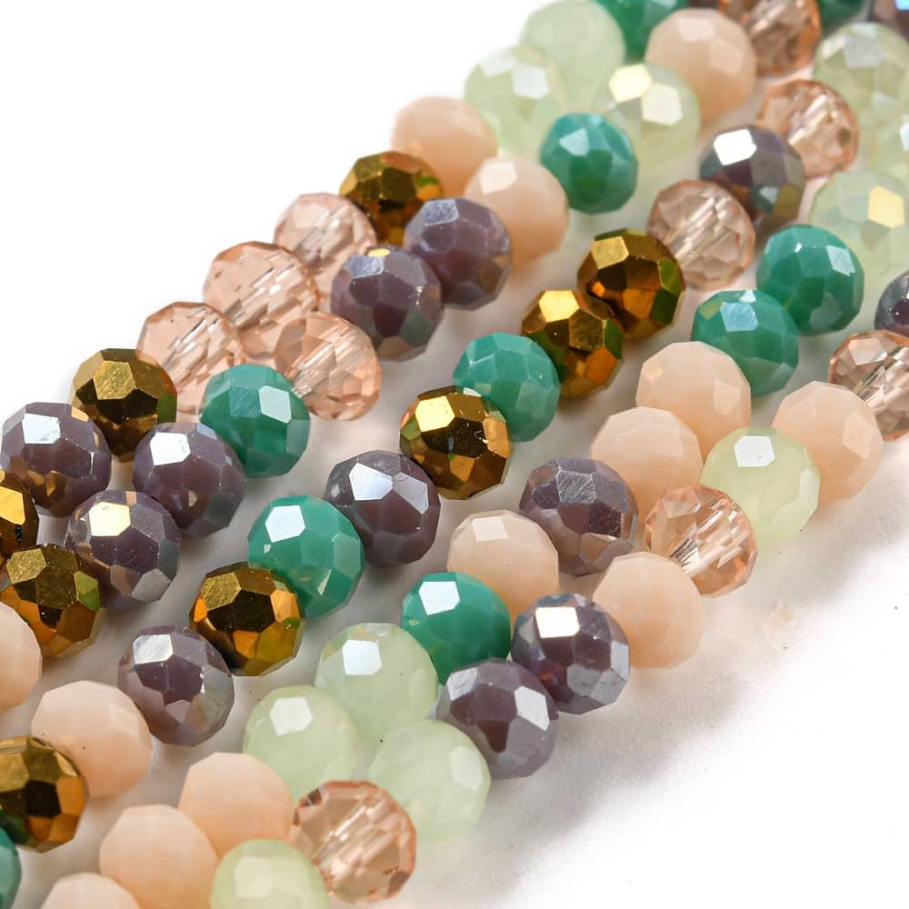 Mixed Green and Gold Rondelle Strands
