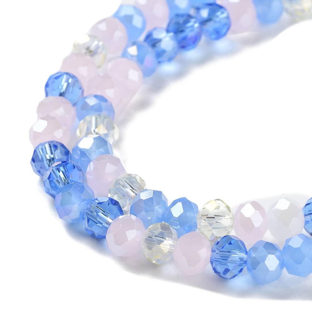 Mixed Light Blue Rondelle Strands
