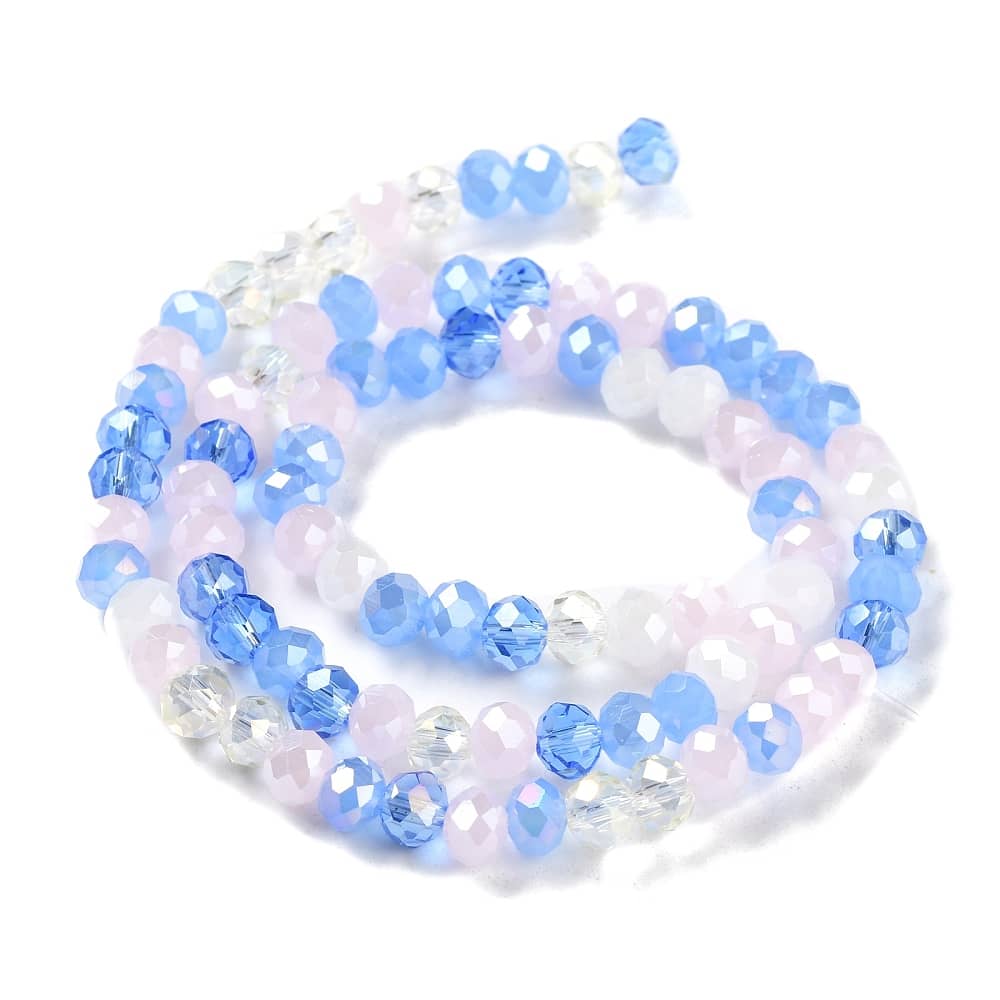 Mixed Light Blue Rondelle Strands