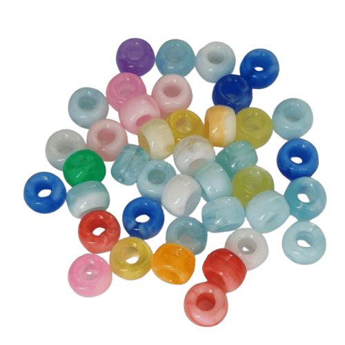 Mixed Marbled Pony Beads