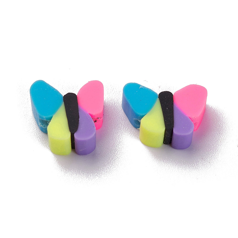 Polymer Multicoloured Butterfly beads