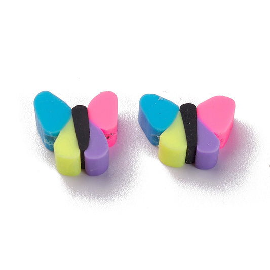 Polymer Multicoloured Butterfly beads