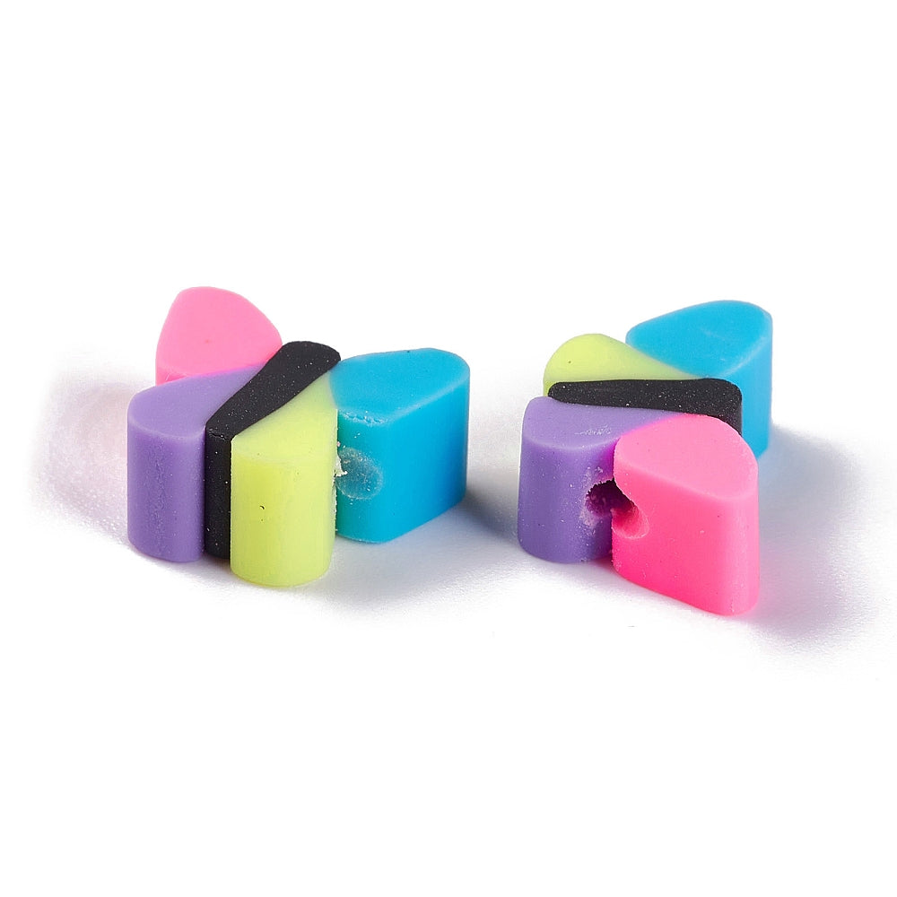 Polymer Multicoloured Butterfly beads