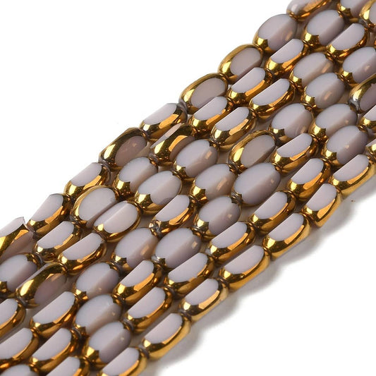 Electroplate Oval Thistle Beads