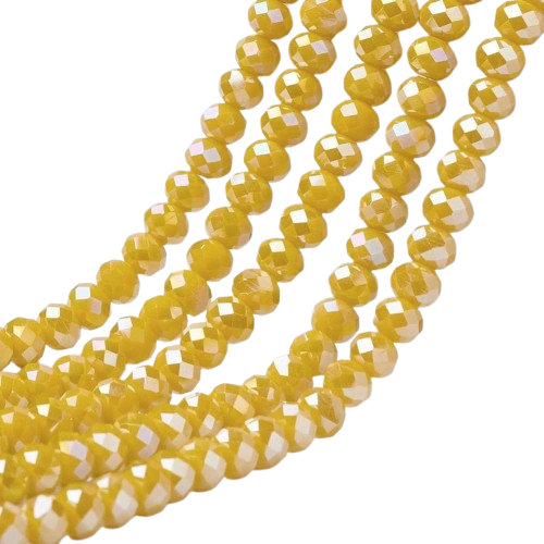 6mm Yellow AB Rondelles